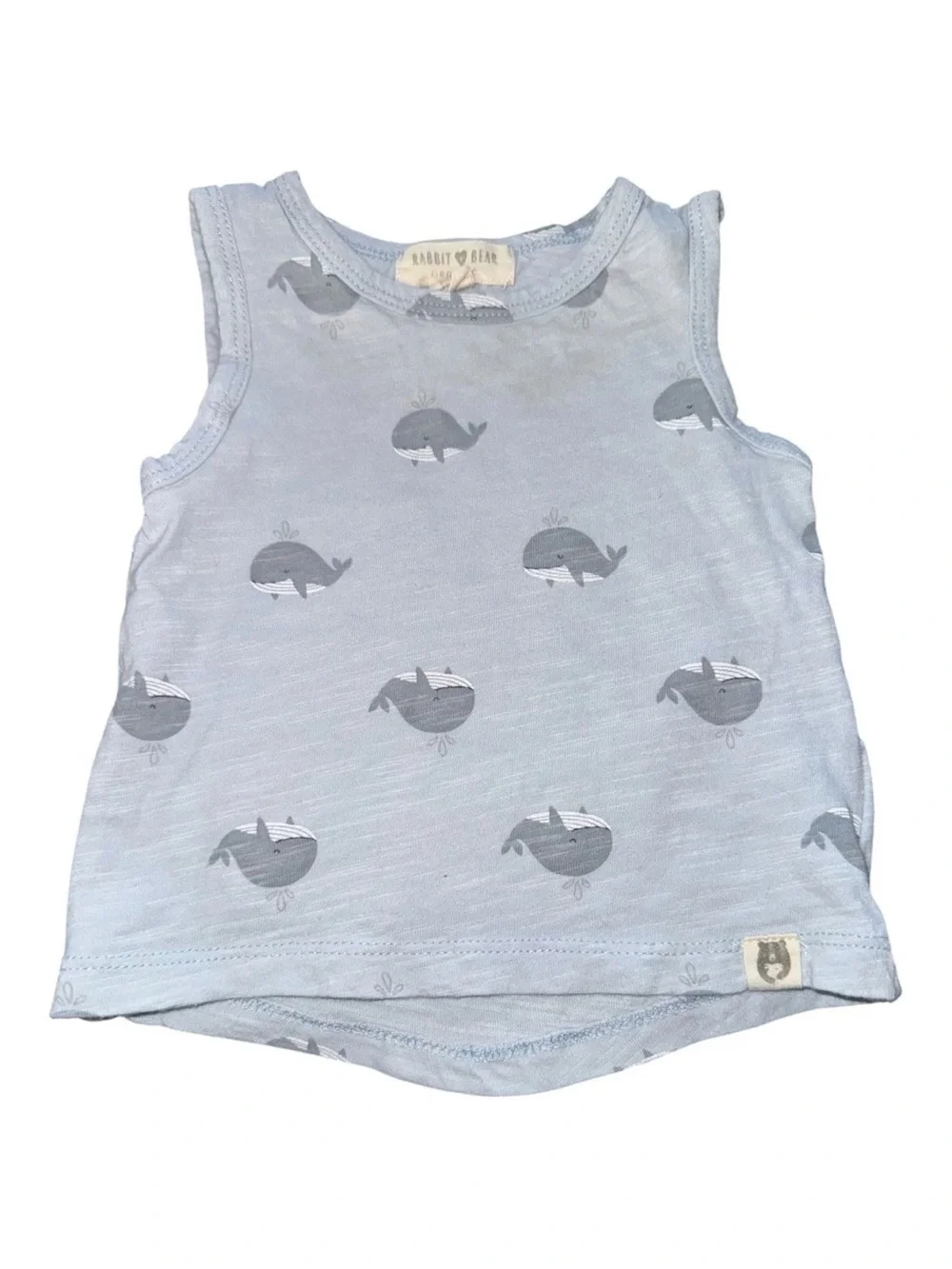 Light Blue Whale Print Tank Top